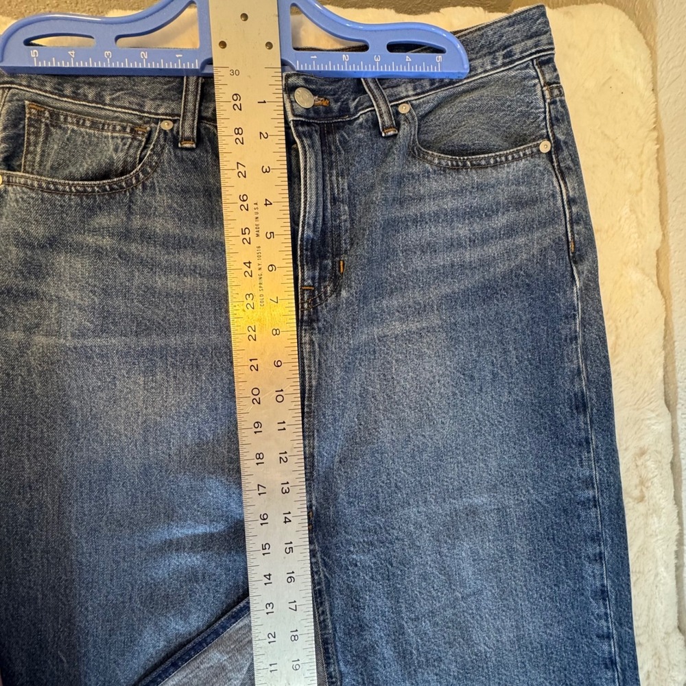 Madewell Denim Midi Skirt Medium Wash Front Slit Cotton Size 29 CKP482132694 - Picture 13 of 14